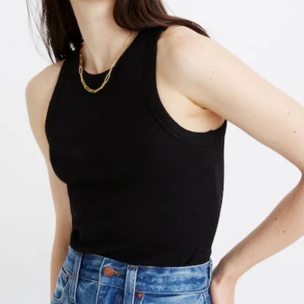 Madewell Textured Westville Tank Top Sleeveless - Color: True Black